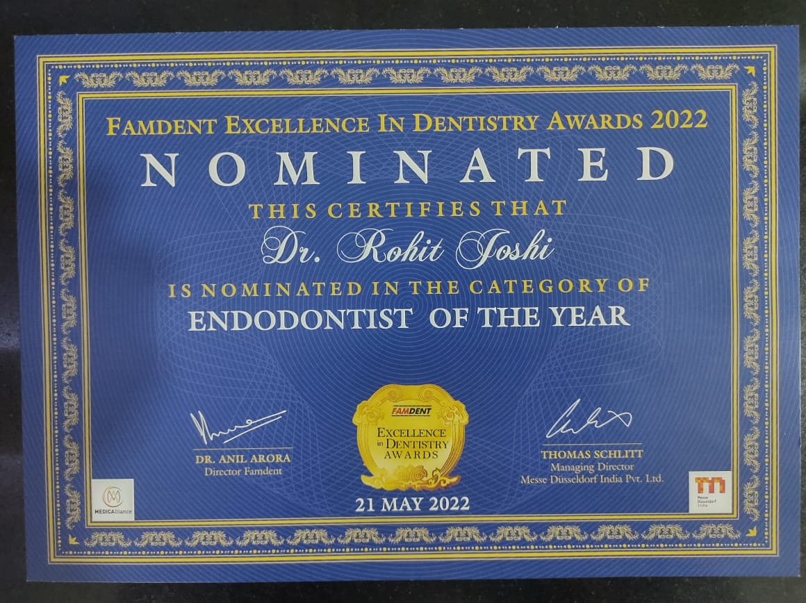 Endodontist of the year-Rohit Joshi